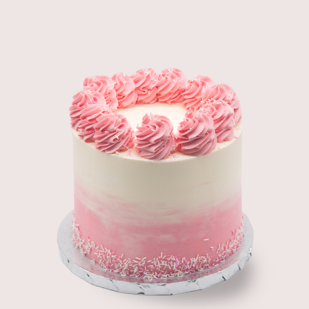 Sunset Pink Heart Cake – Flour Lane
